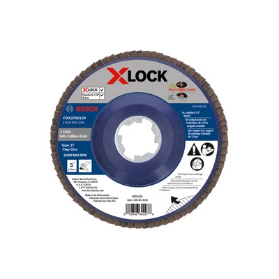 BOSCH X-LOCK 5"X120 GRIT FLAP DISC