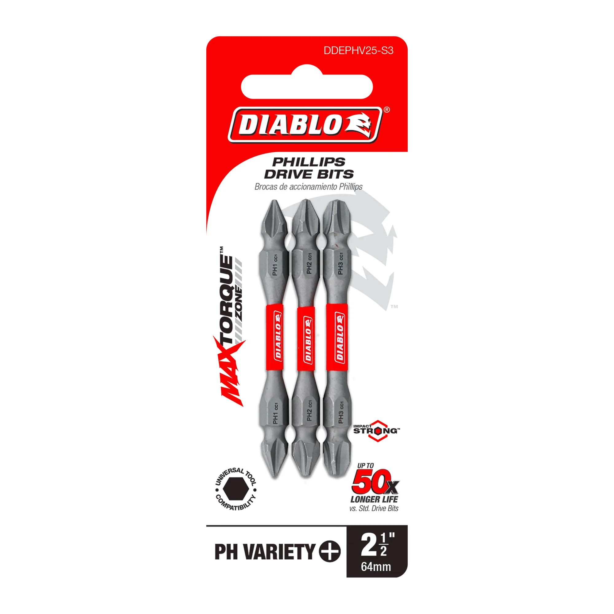 DIABLO DDEPHV25-S3 3PK DBL END PH INSERT