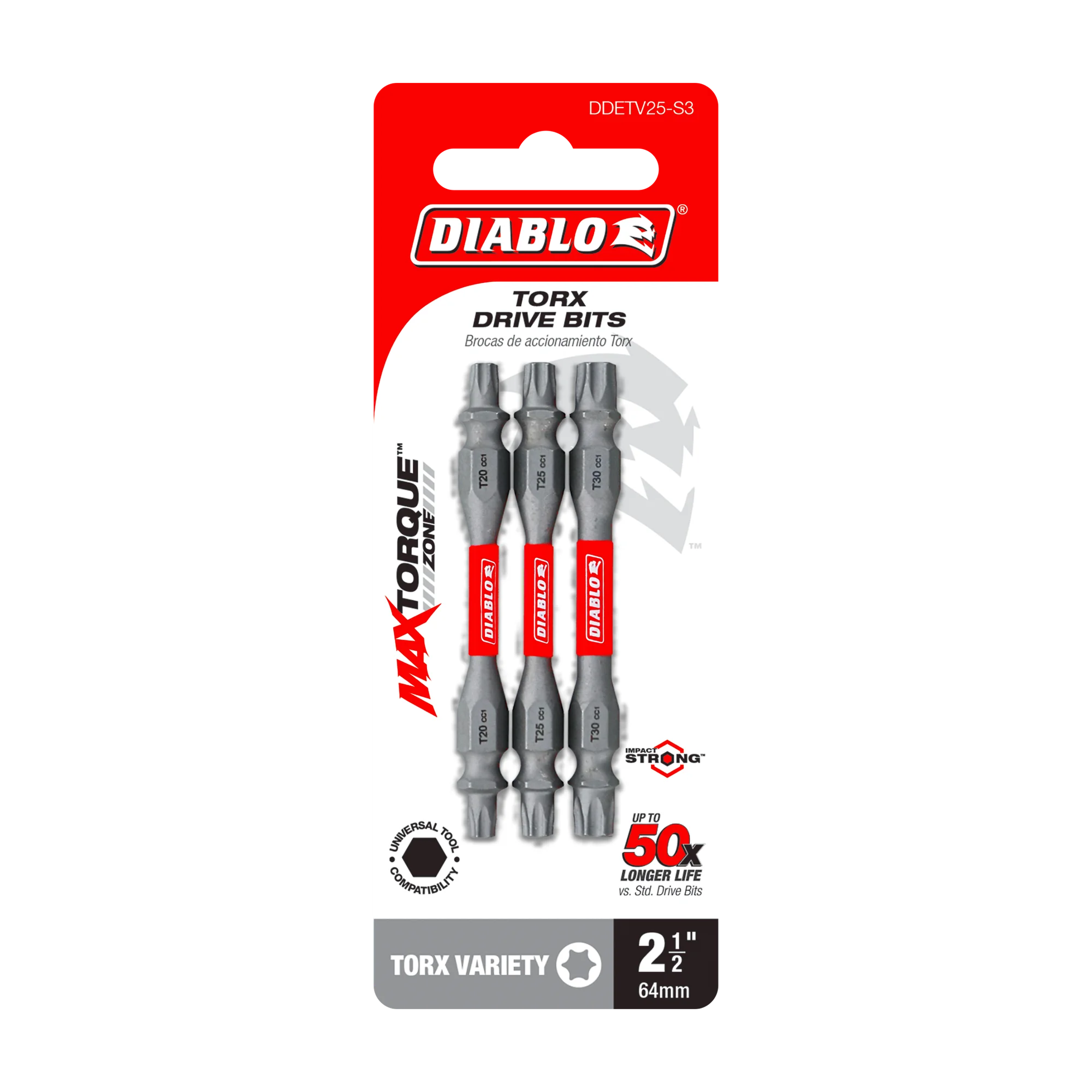 DIABLO DDETV25-S3 3PK DBL END T INSERT