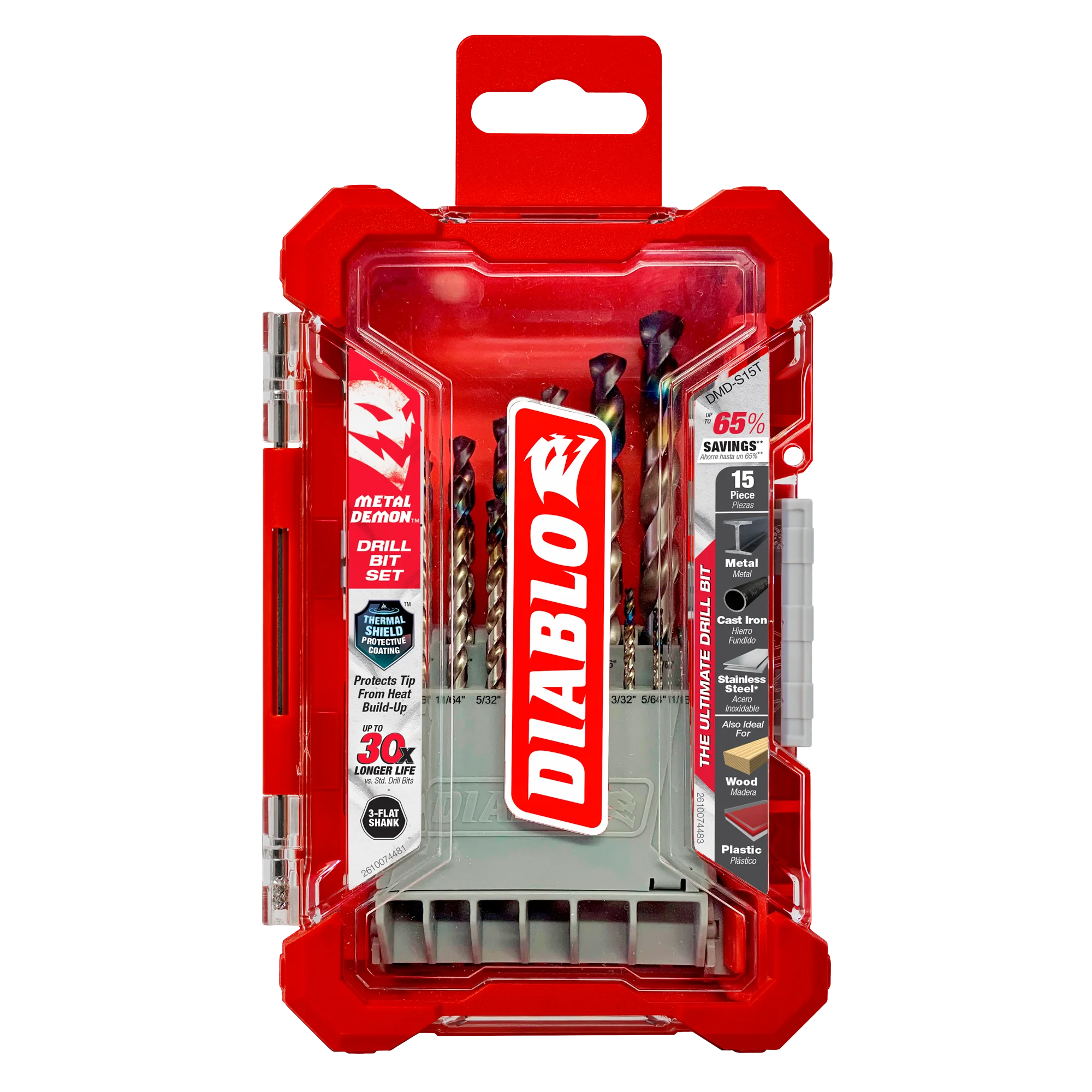 DIABLO DMD-S15T METAL DRILL BITS FOR MILD, HARDENED &amp; STAINLESS STEEL 15PC