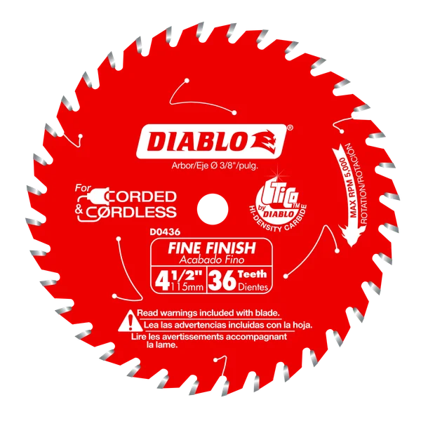 DIABLO D0436X 4-1/2" X 36T FINE FINISH