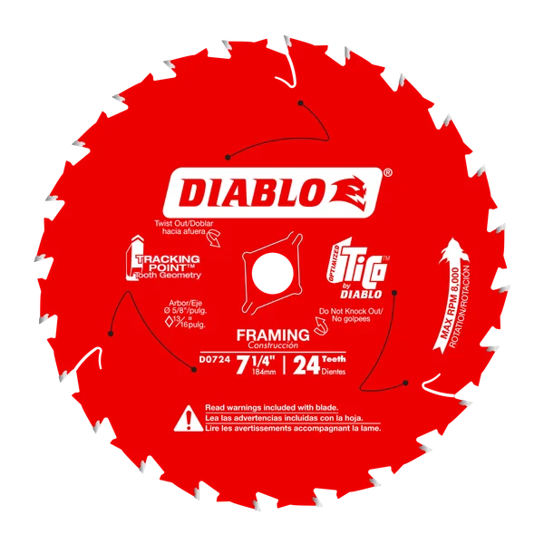 DIABLO D0724A 7-1/4"X 24T THIN KERF