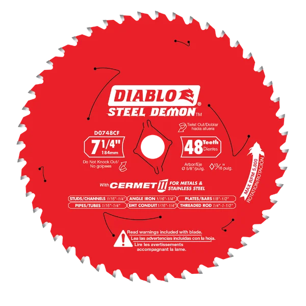 DIABLO D748CFA 7-1/4X48T STEEL DEMON FOR MEDIUM METAL