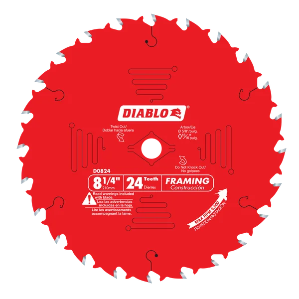 DIABLO D0824X 8-1/4"x24T FRAMING BLADE