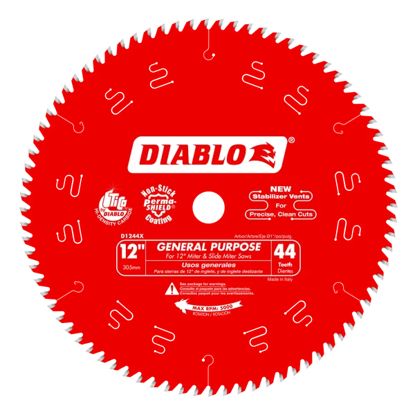DIABLO D1244X 12"X44T MITER SAW BLADE