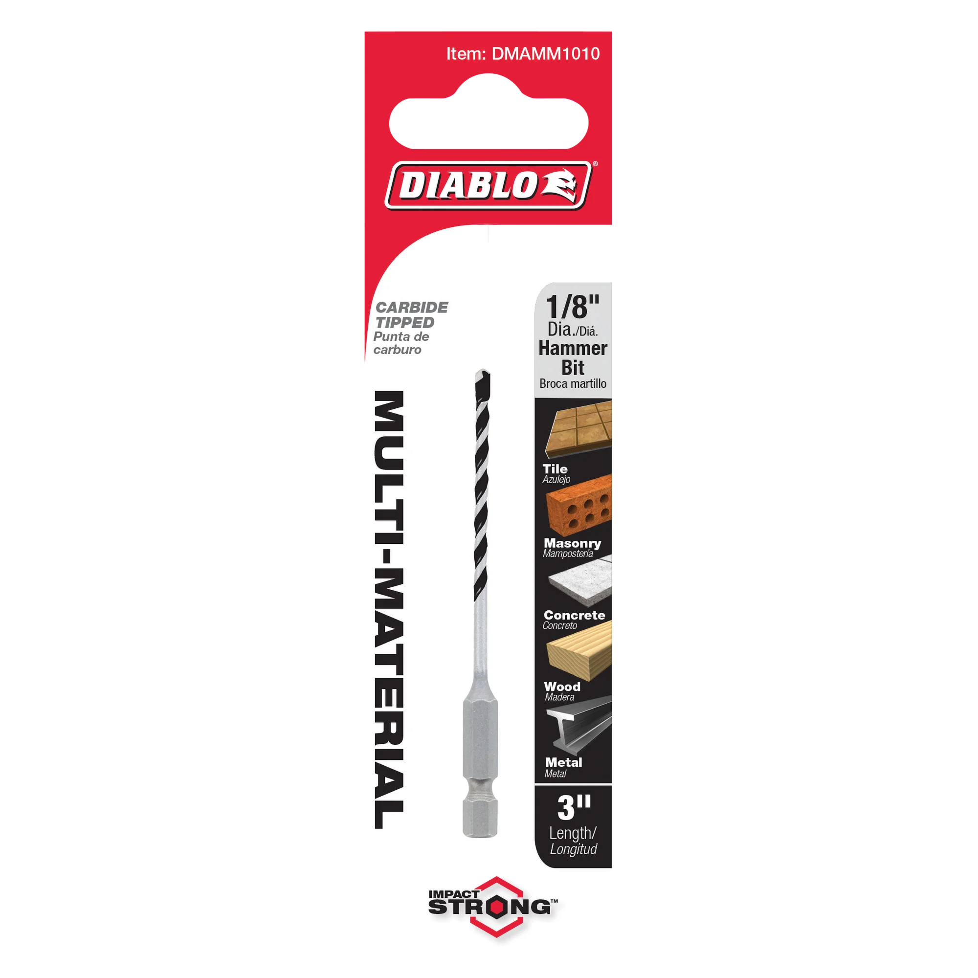 DIABLO DMAMM1010 1/8X2X3 HEX CARBIDE BIT