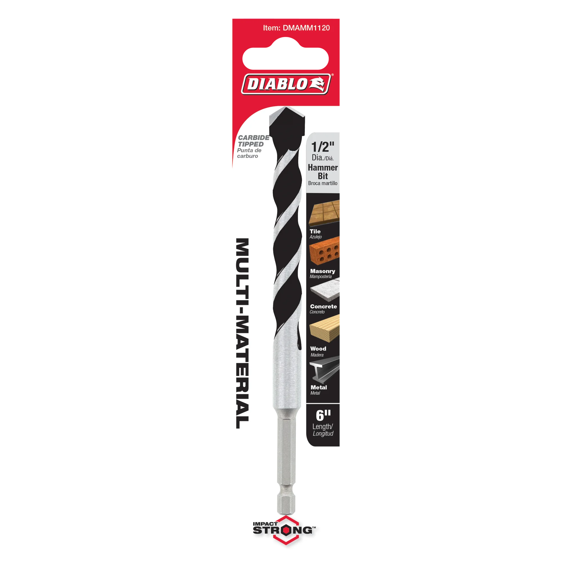 DIABLO DMAMM1120 1/2X4X6 HEX CARBIDE BIT