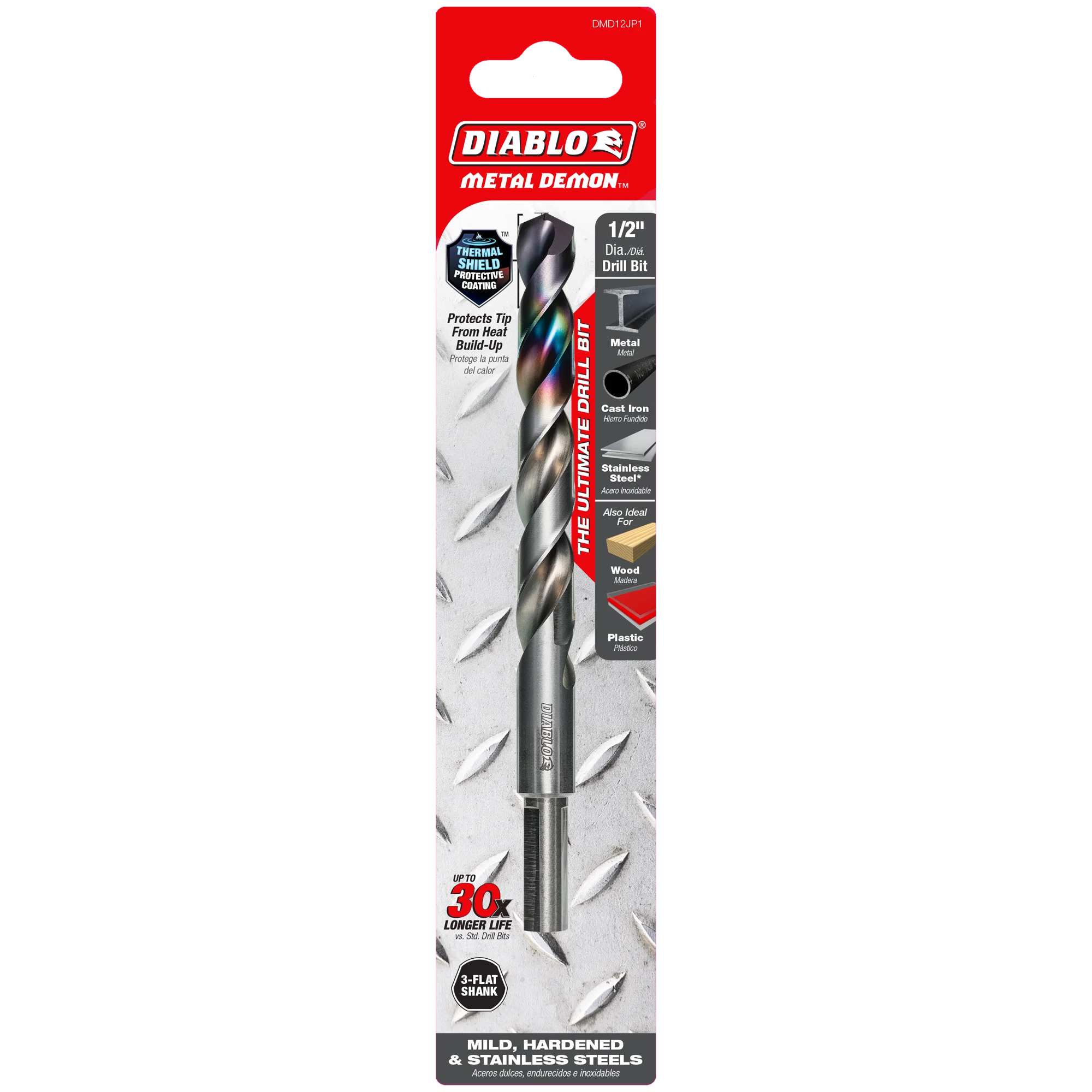 DIABLO DMD12JP1 1/2" METAL DRILL BIT FOR MILD, HARDENED &amp;