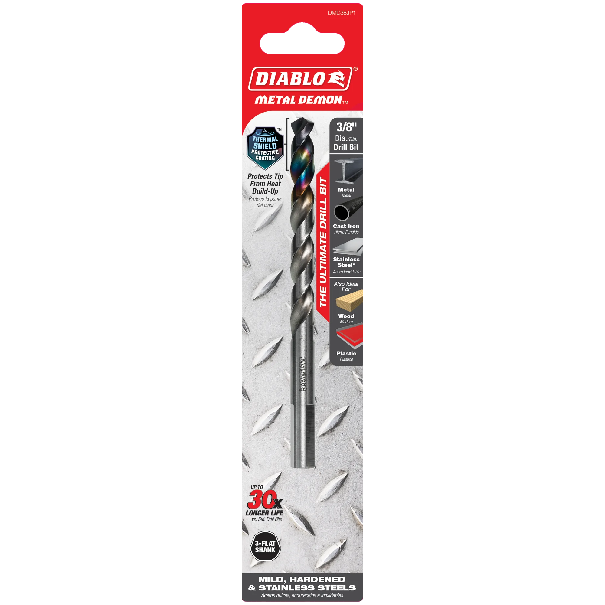 DIABLO DMD38JP1 3/8" METAL DRILL BIT FOR MILD, HARDENED &amp;