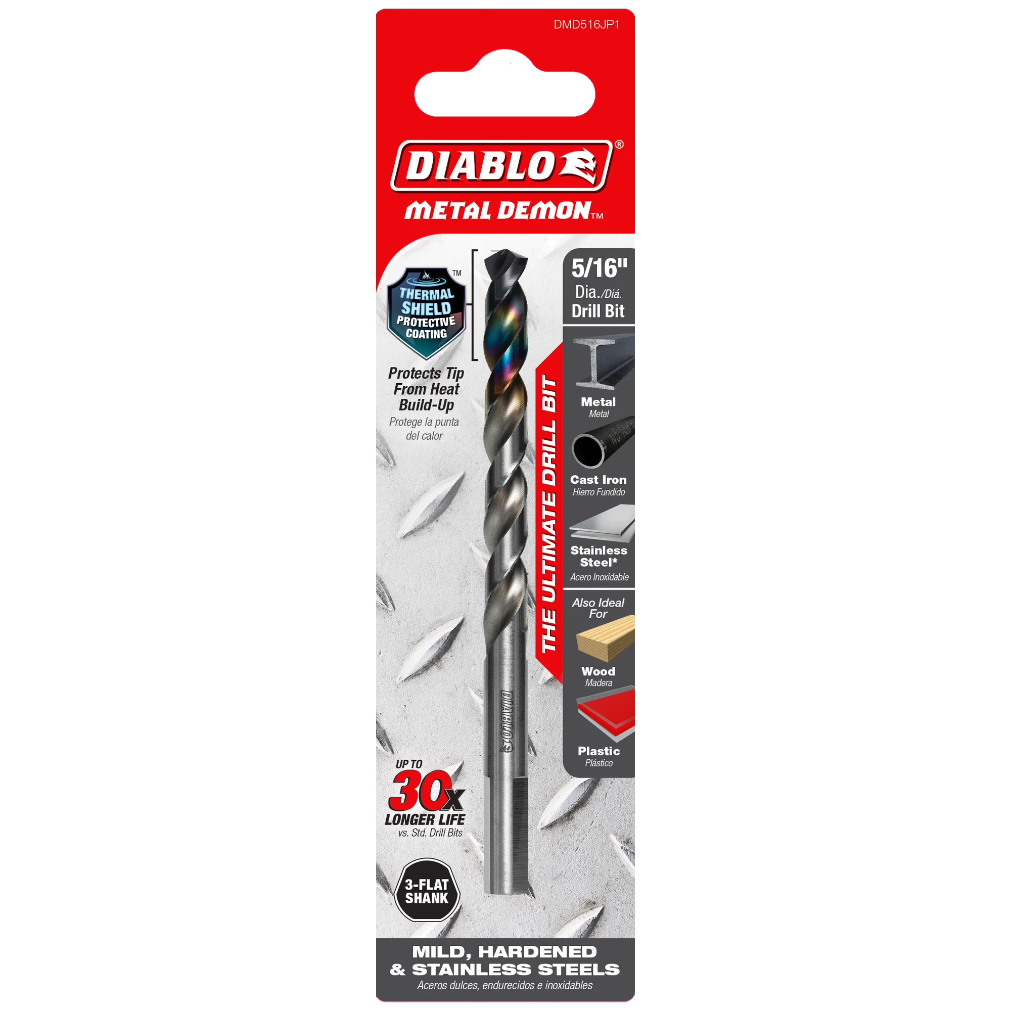 DIABLO DMD516JP1 5/16" METAL DRILL BIT FOR MILD, HARDENED
