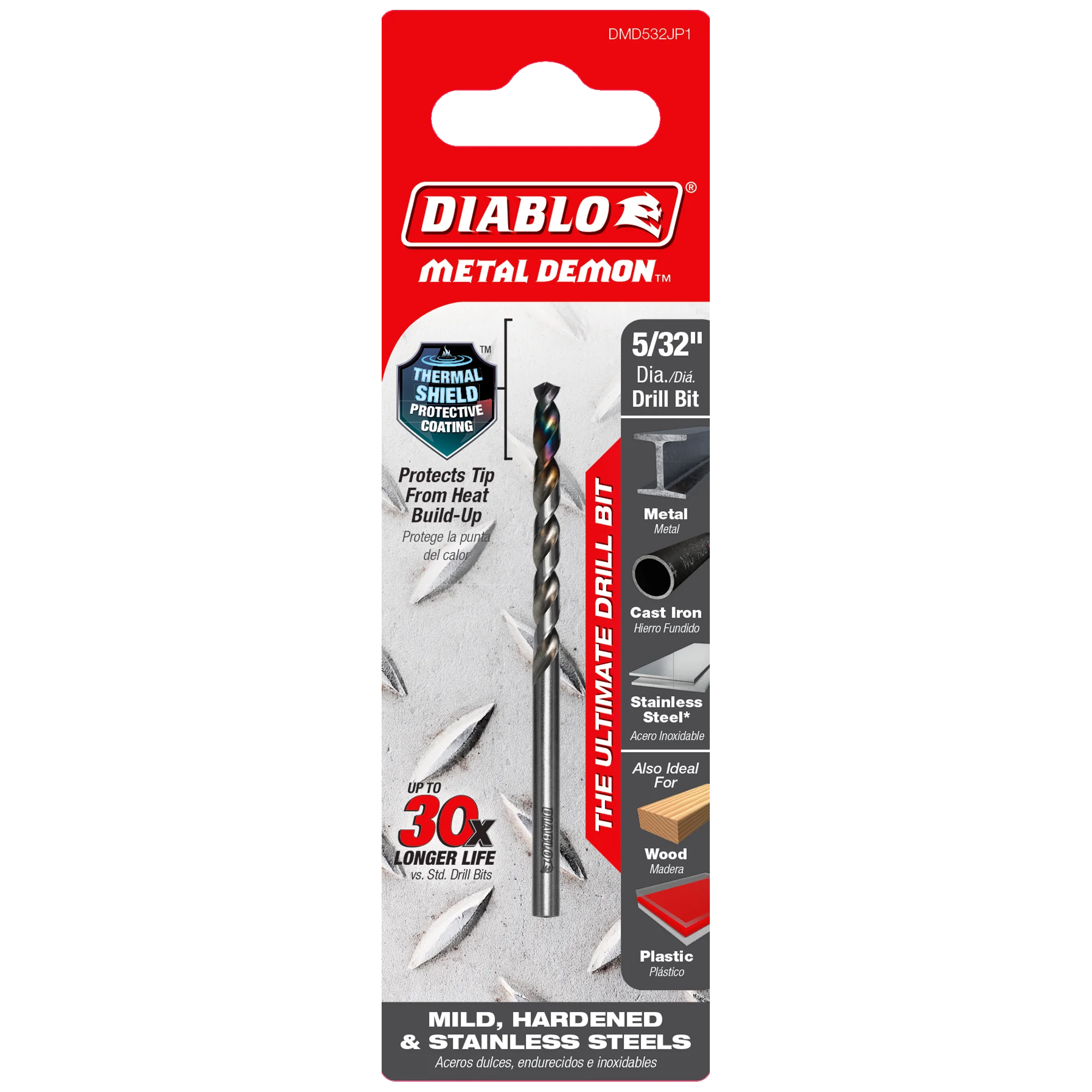 DIABLO DMD532JP1 5/32" METAL DRILL BIT FOR MILD, HARDENED