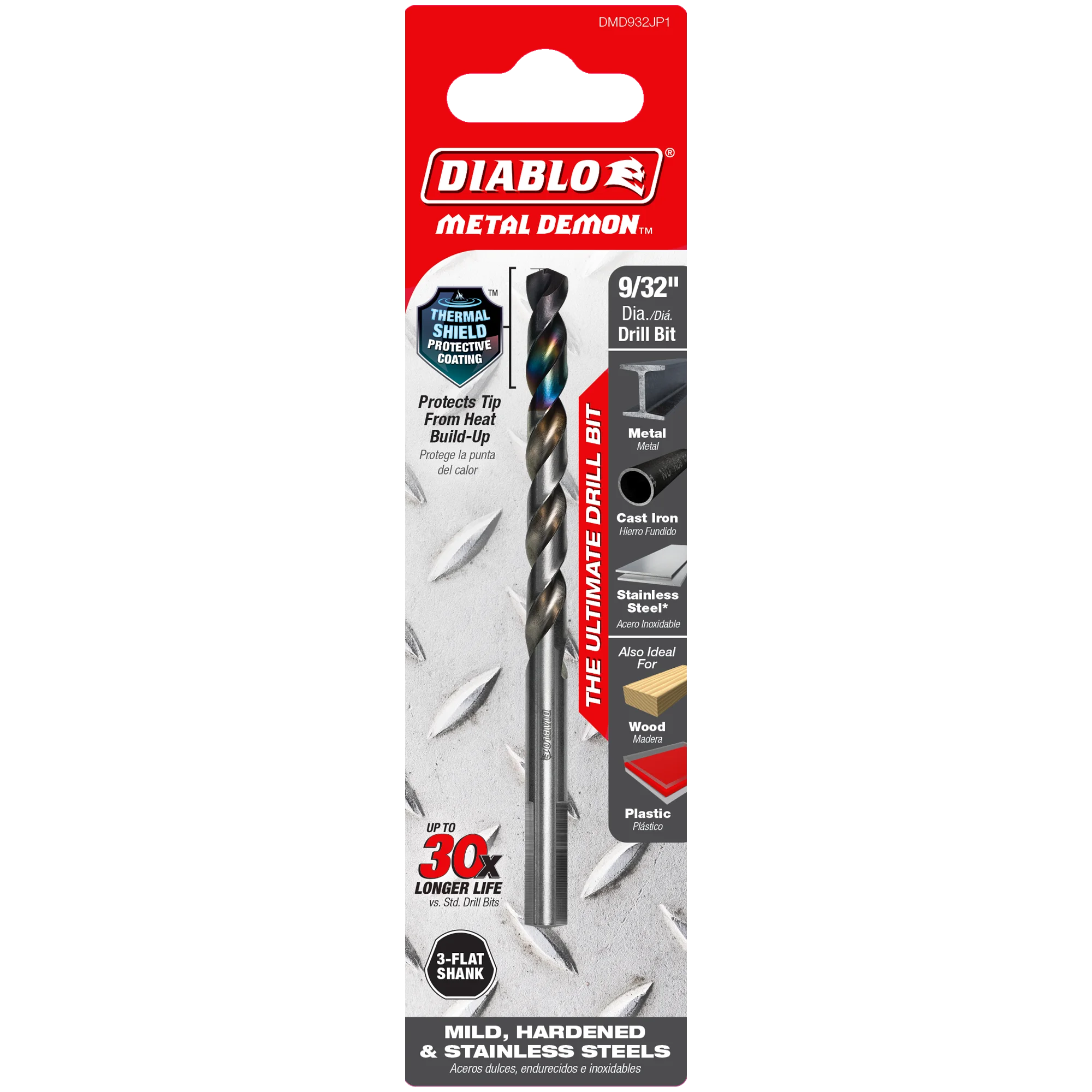 DIABLO DMD932JP1 9/32" METAL DRILL BIT FOR MILD, HARDENED