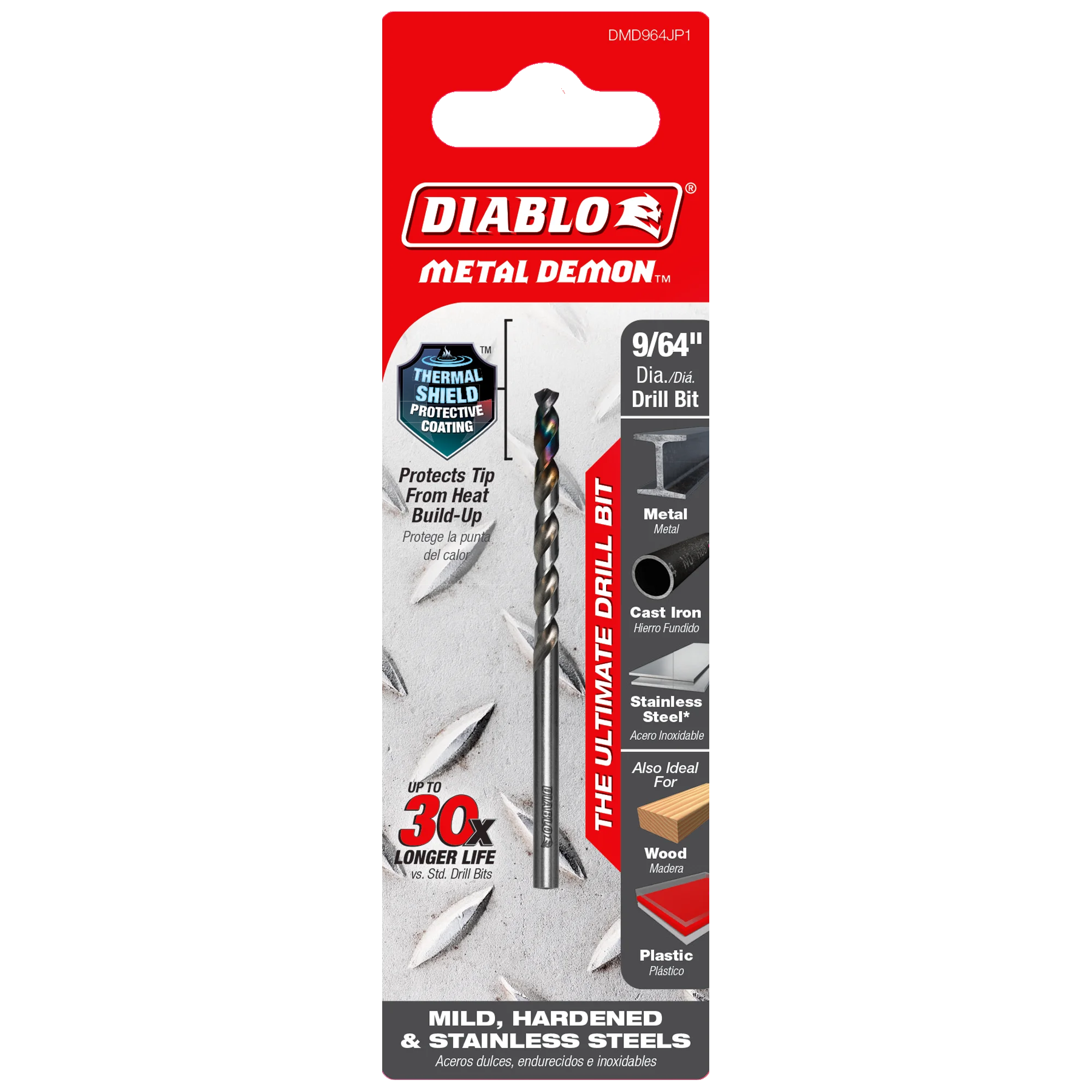 DIABLO DMD964JP1 9/64" METAL DRILL BIT FOR MILD, HARDENED