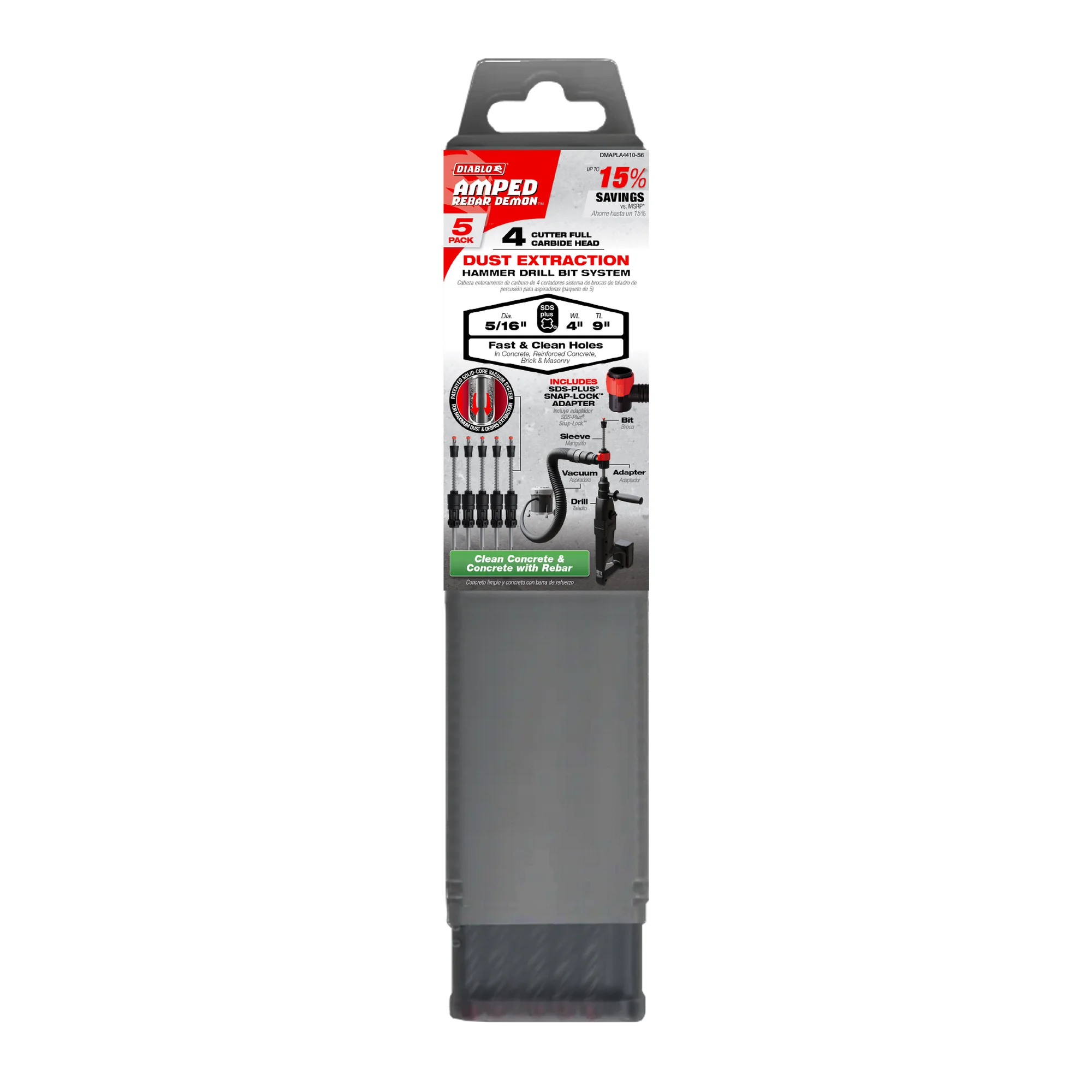 DIABLO DMAPL4410-S6 5/16"X4"X9" SDS PLUS 4 CUTTER CARBIDE