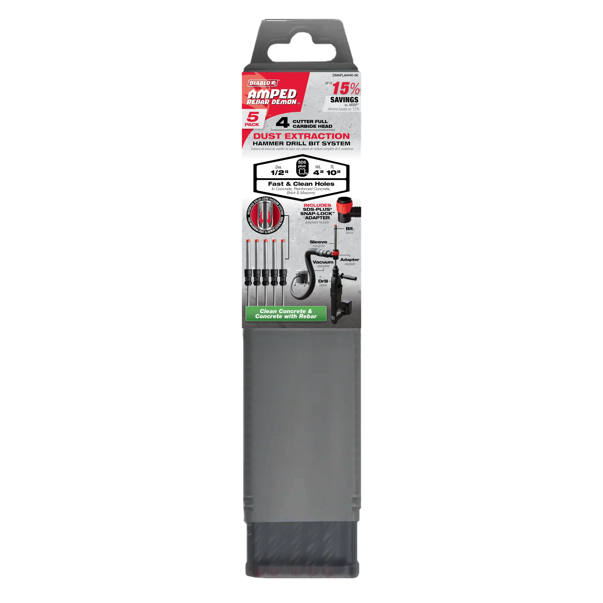 DIABLO DMAPLA4440-S6 1/2"X4"X10" SDS PLUS 4 CUTTER