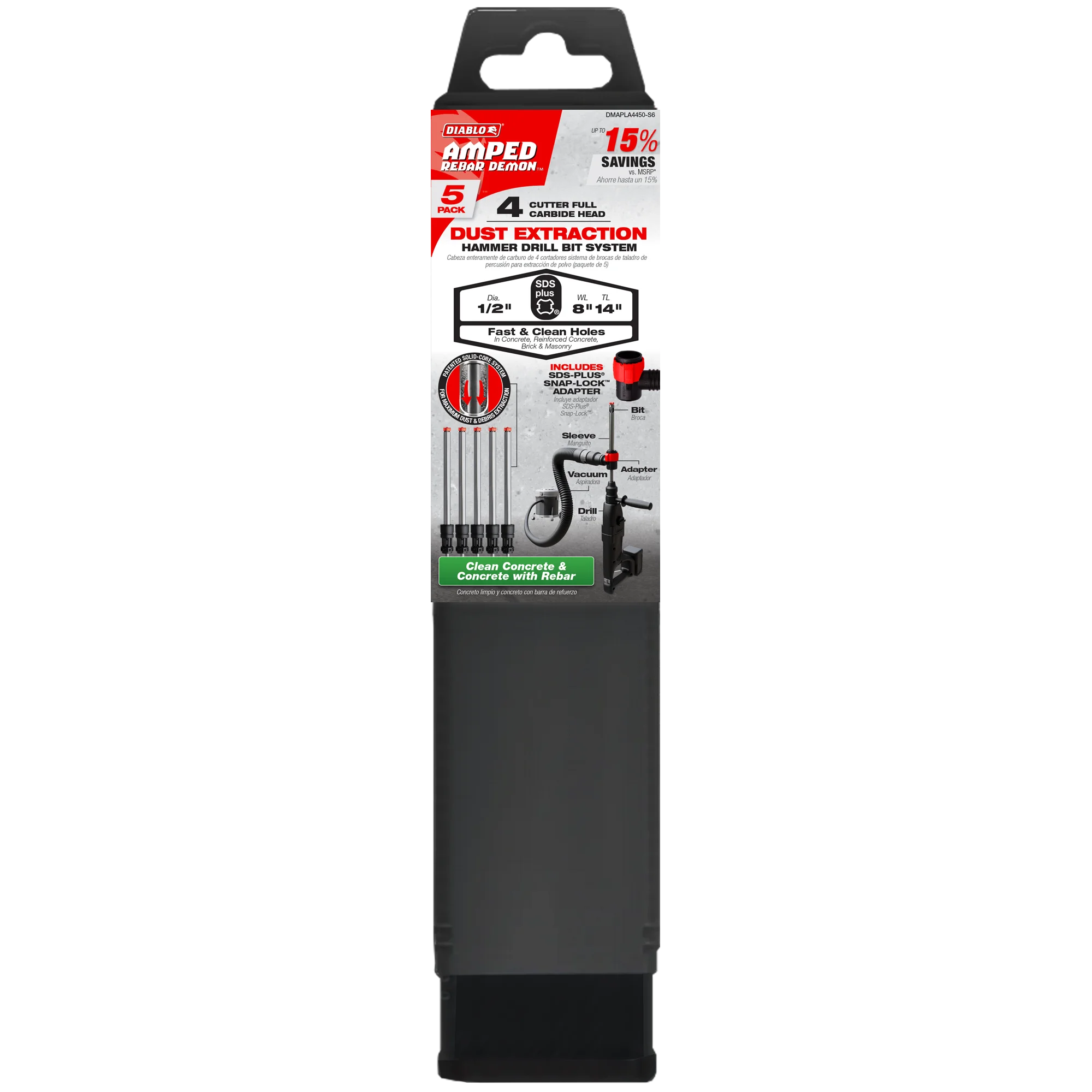DIABLO DMAPL4450-S6 1/2"X8"X14" SDS PLUS 4 CUTTER CARBIDE