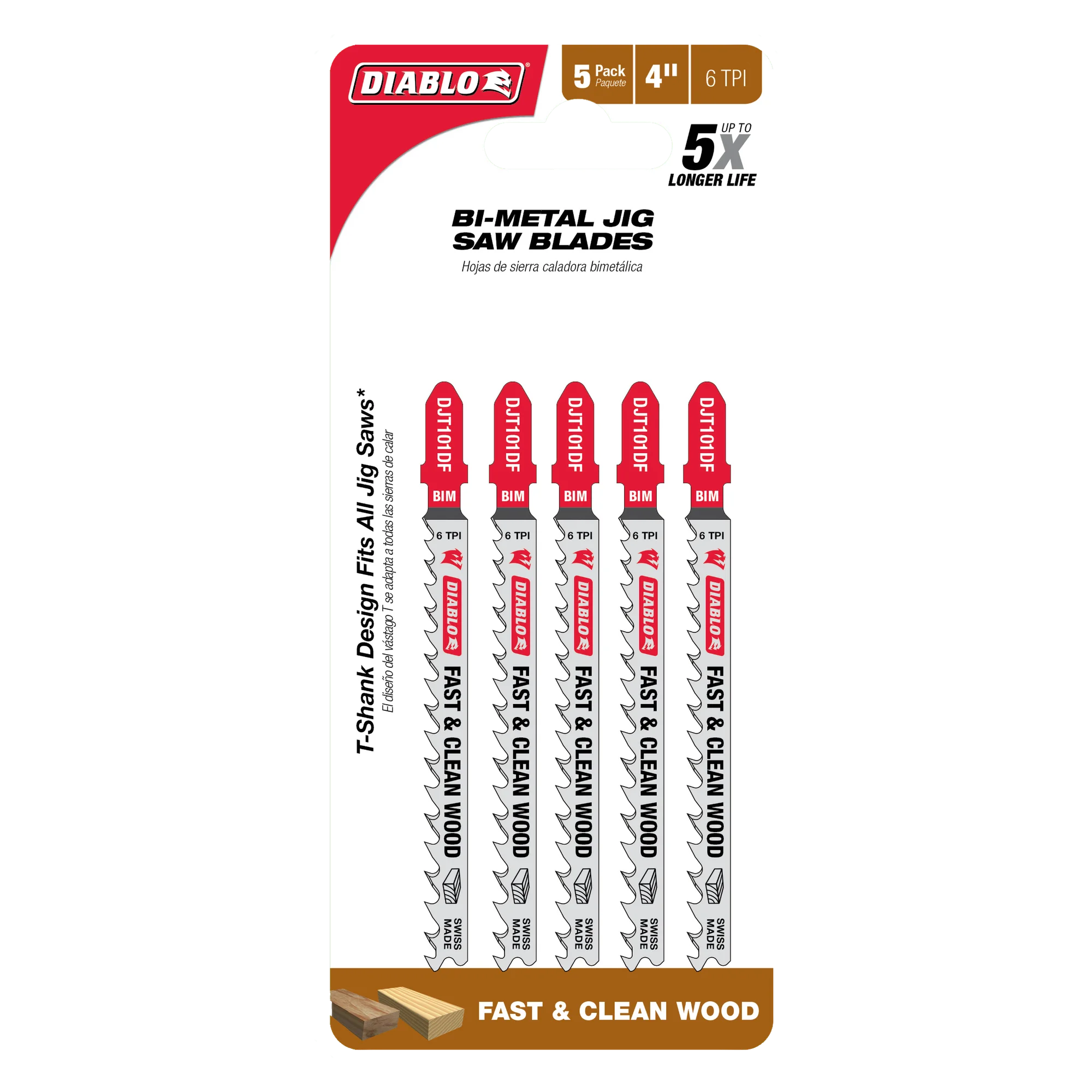 DIABLO DJT101DF5 4"6TPI T-SHANK WOOD 5BL