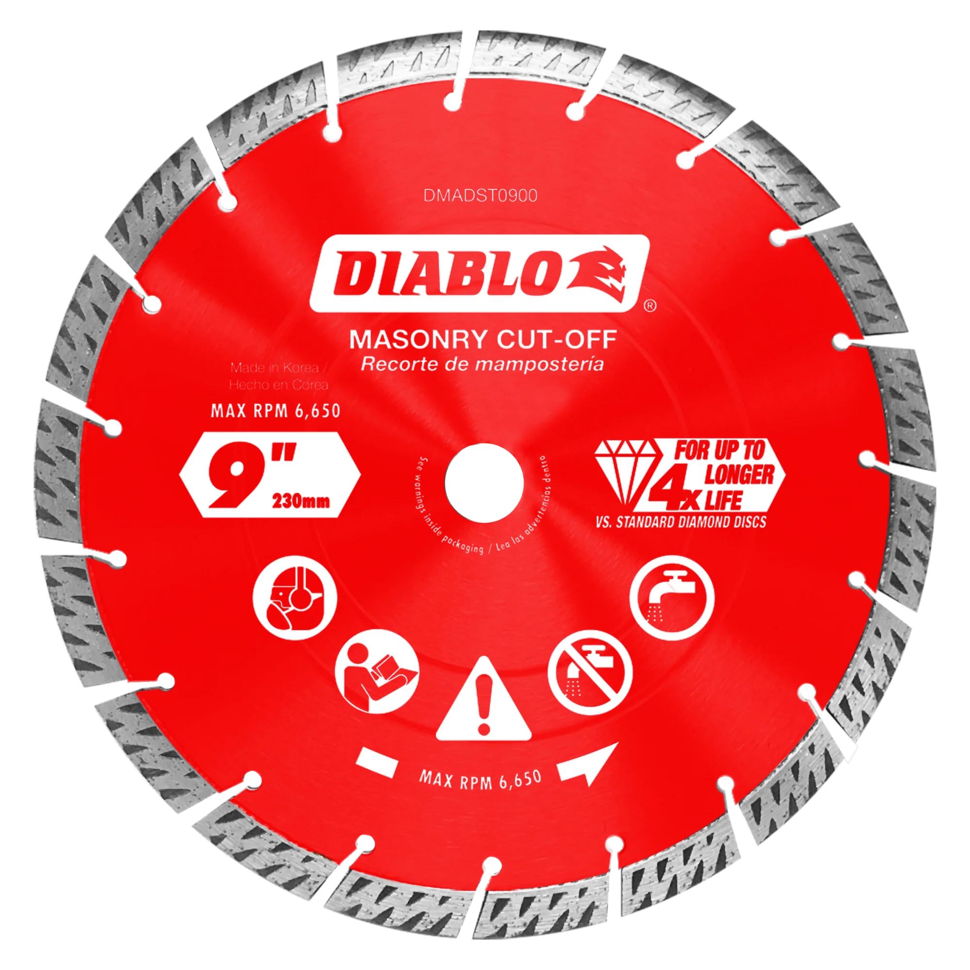 DIABLO DMADST0900 9" DIAMOND SEGMENTED TURBO MASONRY