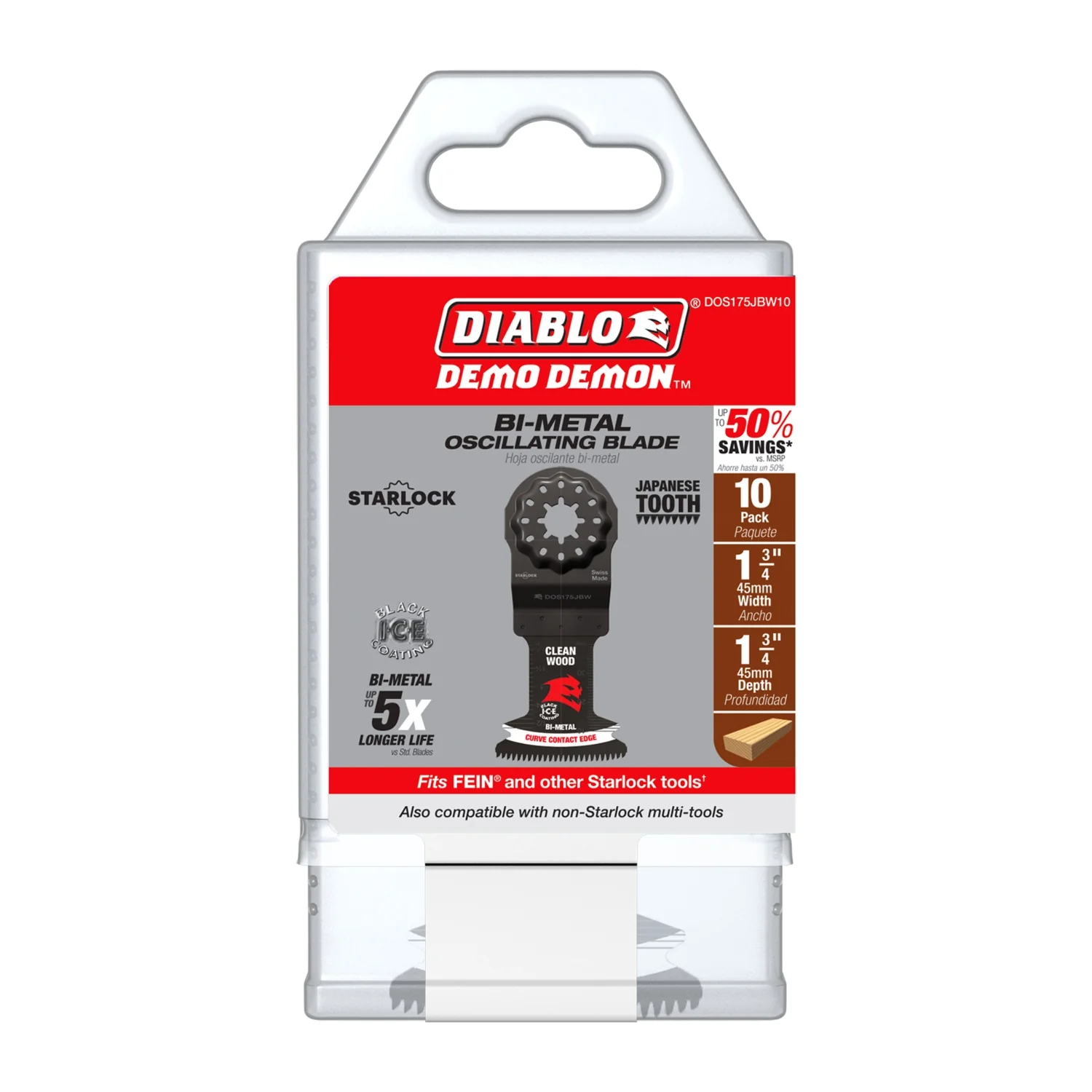 DIABLO DOS175JBW10 1-3/4" DEMO DEMON OSC BLADE FOR