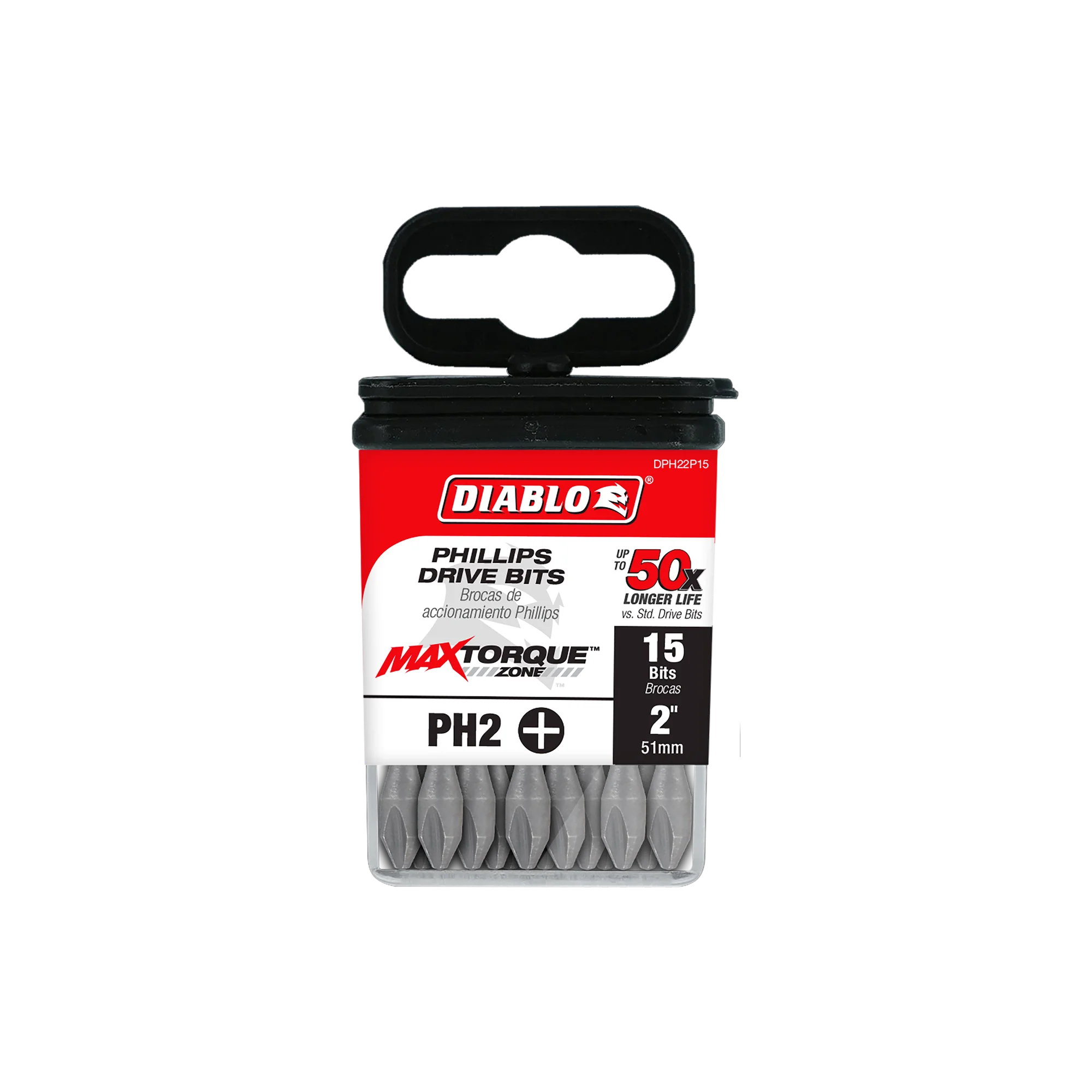 DIABLO DPH22P15 2" #2 PHILLIPS DRIVE BITS 15PK