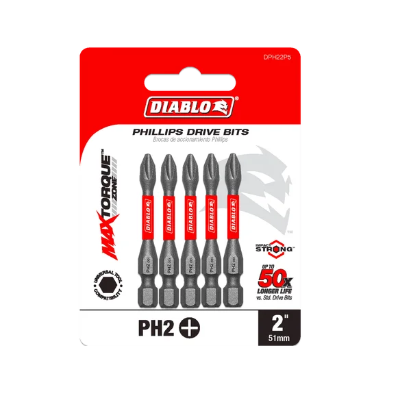 DIABLO DPH22P5 5 PK PH2 INSERTBIT 2"