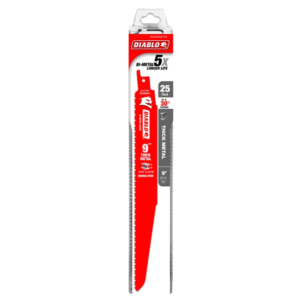 DIABLO DS0908BFD25 9" 8/10TPI THICK METAL DEMO BLADE 25PK