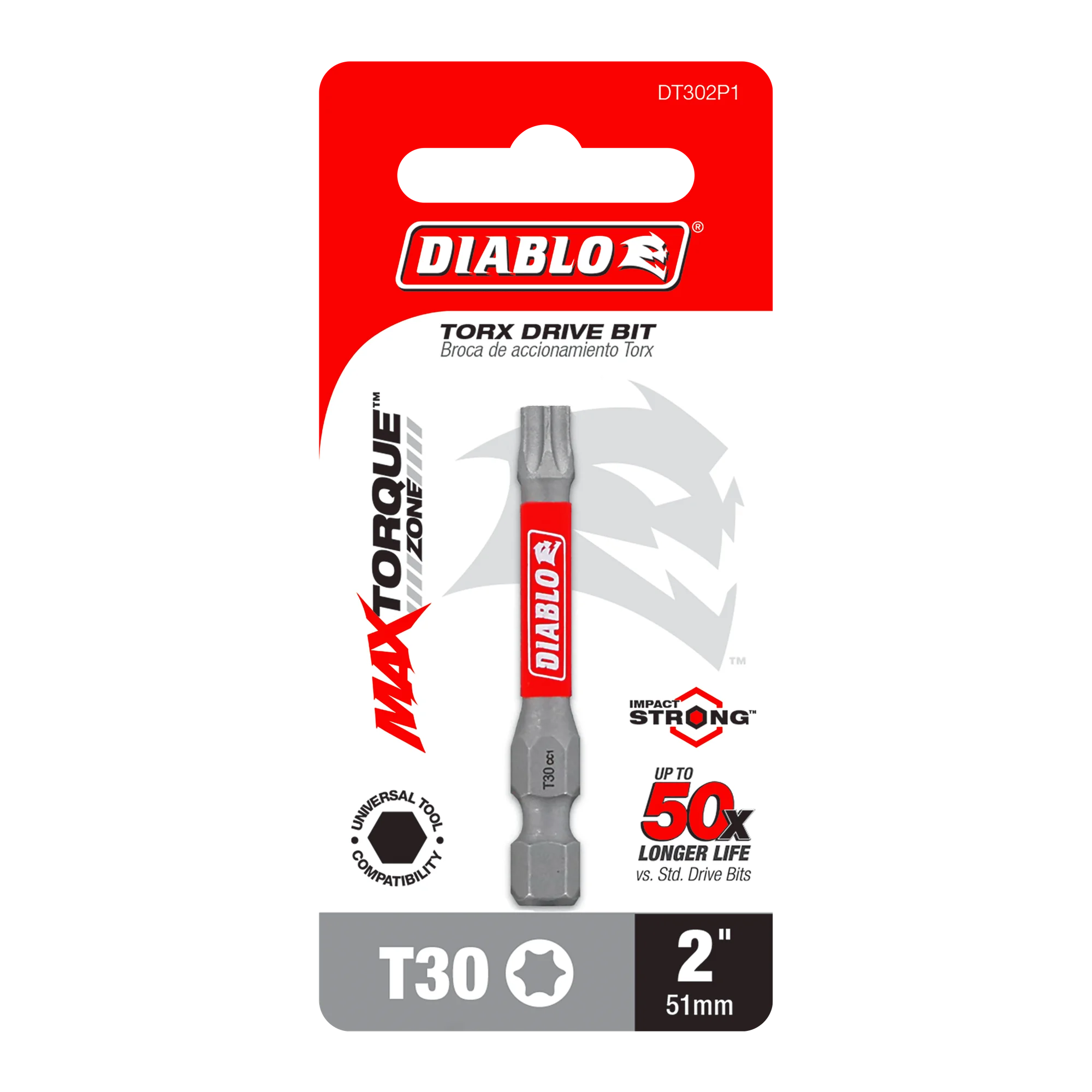DIABLO DT302P1 1 PK T30 INSERT BIT 2"