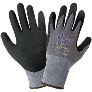 GLOBAL 500NFT-7(S) 15GA, GRAY SEAMLESS NYLON/SPANDEX SHELL/BLACK