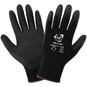 GLOBAL PUG17-7(S) 13GA, BLACK SEAMLESS NYLON SHELL, BLACK COATED PALM