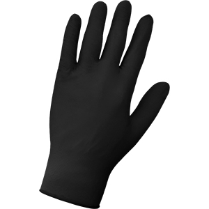 GLOBAL 705BPF-L MEDICAL GRADE, BLACK DISPOSABLE GLOVE, 100GL PER BX