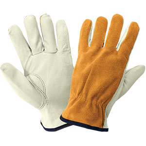 GLOBAL 3200BS-7(S) LEATHER, PREMIUM GRADE BEIGE GRAIN COWHIDE PALM