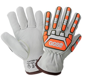GLOBAL CIA7000-7(S) LEATHER DRIVER GLOVES, WITH IMPACT PROTECTION