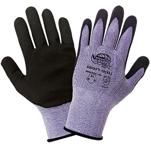 GLOBAL 550XFT-7(S) 13GA, PURPLE POLYESTER SHELL, BLACK FOAM DIPPED PALM