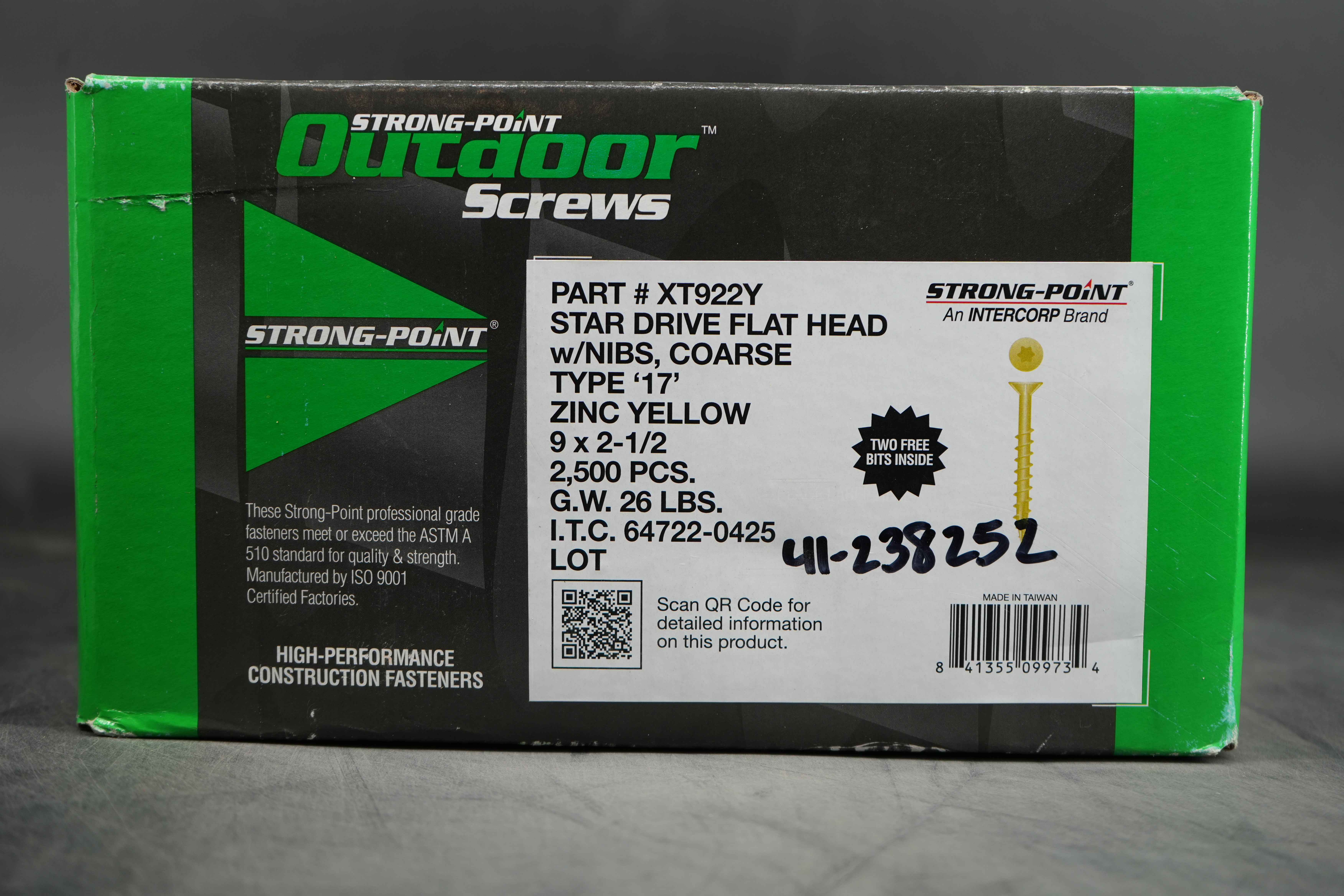 #9X2-1/2" T-25 FLAT HEAD TORX