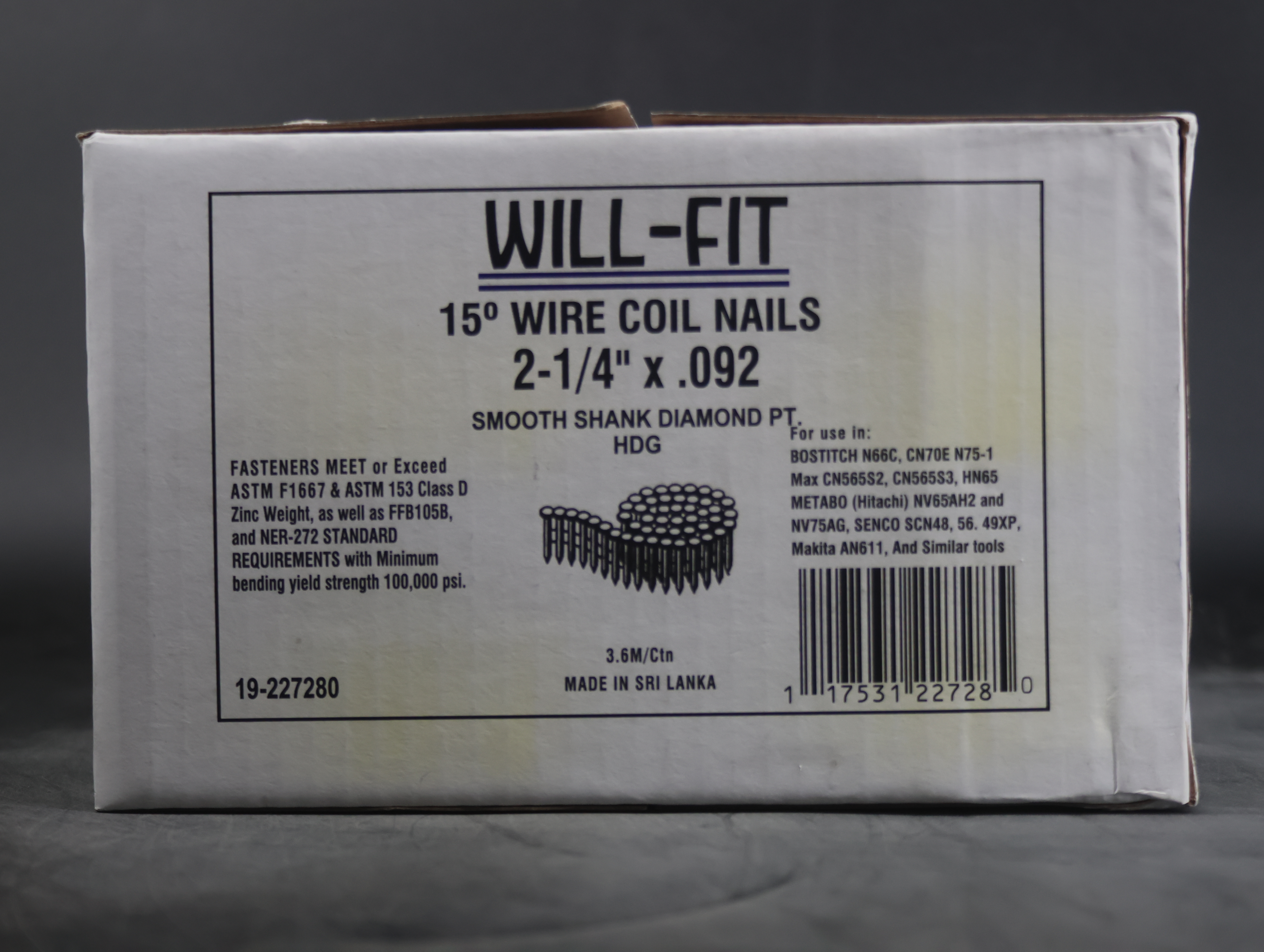 WILL-FIT 2-1/4X092 HDG 15' Siding Nails